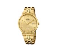 Festina Herren Uhr Analog aus Edelstahl 316L Goldfarben - Quarzwerk - Kalender - Mineralglas mit hoher Widerstandsfähigkeit - Wasserdicht bis 5 ATM F20513/3