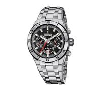 Festina Herren Uhr Analog aus Edelstahl 316L Silber - Quarzwerk - Chronograph - Kalender - Mineralglas mit hoher Widerstandsfähigkeit - Wasserdicht bis 10 ATM F20670/6 Chrono Bike