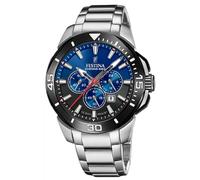Festina Herren Uhr Analog aus Edelstahl 316L Silber - Quarzwerk - Chronograph - Kalender - Mineralglas mit hoher Widerstandsfähigkeit - Wasserdicht bis 10 ATM F20641/C Chrono Bike
