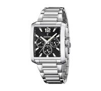 Festina Herren Uhr Analog aus Edelstahl 316L Silber - Quarzwerk - Chronograph - Mineralglas mit hoher Widerstandsfähigkeit - Wasserdicht bis 5 ATM F20635/4 On The Square