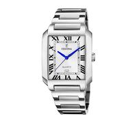 Festina Herren Uhr Analog aus Edelstahl 316L Silber - Quarzwerk - Kalender - Mineralglas mit hoher Widerstandsfähigkeit - Wasserdicht bis 5 ATM F20677/1 On The Square