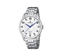 Festina Herren Uhr Analog aus Edelstahl 316L Silber - Quarzwerk - Kalender - Mineralglas mit hoher Widerstandsfähigkeit - Wasserdicht bis 5 ATM F20425/1