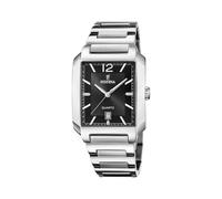 Festina Herren Uhr Analog aus Edelstahl 316L Silber - Quarzwerk - Kalender - Mineralglas mit hoher Widerstandsfähigkeit - Wasserdicht bis 5 ATM F20677/4 On The Square