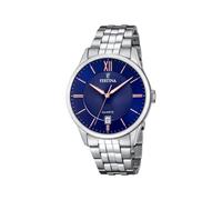 Festina Herren Uhr Analog aus Edelstahl 316L Silber - Quarzwerk - Kalender - Mineralglas mit hoher Widerstandsfähigkeit - Wasserdicht bis 5 ATM F20425/5