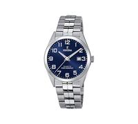 Festina Herren Uhr Analog aus Edelstahl 316L Silber - Quarzwerk - Kalender - Mineralglas mit hoher Widerstandsfähigkeit - Wasserdicht bis 10 ATM F20437/3