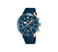 Festina Herren Uhr Analog mit Blauem Kautschukarmband - Quarzwerk - Chronograph - Kalender - Saphirglas mit hoher Widerstandsfähigkeit - Wasserdicht bis 10 ATM F20516/1 Ceramic