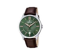 Festina Herren Uhr Analog mit Braunem Lederarmband - Quarzwerk - Kalender - Mineralglas mit hoher Widerstandsfähigkeit - Wasserdicht bis 5 ATM - Elegant und Klassisch F20426/8