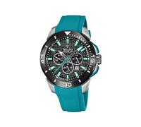 Festina Herren Uhr Analog mit Grünem Kautschukarmband - Quarzwerk - Chronograph - Kalender - Mineralglas mit hoher Widerstandsfähigkeit - Wasserdicht bis 10 ATM F20642/3 Chrono Bike