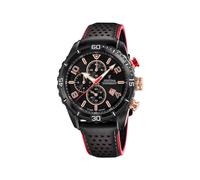 Festina Herren Uhr Analog mit Lederarmband - Quarzwerk - Chronograph - Kalender - Mineralglas mit hoher Widerstandsfähigkeit - Wasserdicht bis 10 ATM - Elegant F20519 Chrono Sport