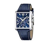 Festina Herren Uhr Analog mit Lederarmband - Quarzwerk - Chronograph - Mineralglas mit hoher Widerstandsfähigkeit - Wasserdicht bis 5 ATM - Elegant F20636 On The Square