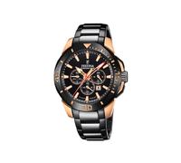 Festina Herrenarmbanduhr F20645/1 Chrono Bike Set, Edelstahl schwarz, rosé vergoldet