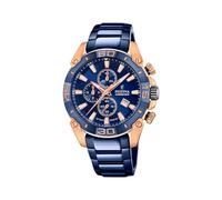Festina Herrenuhr Analog aus Edelstahl 316l Blau F20711/1 | Quarzwerk, Chronograph, Kalender, Widerstandsfähiges Saphirglas