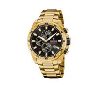 Festina Herrenuhr Analog aus Edelstahl 316l Goldfarben F20541/4 | Quarzwerk, Chronograph, Kalender, Widerstandsfähiges Mineralglas