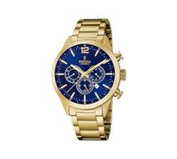 Festina Herren Uhr F20633/2 – Chronograph, 43 mm, Quarz, Mineralglas, goldfarbenes Edelstahl 316L