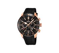 Festina Herrenuhr Analog aus Edelstahl und Kautschuk Schwarz | Quarzwerk, Chronograph, Kalender, Widerstandsfähiges Saphirglas, Wasserdicht 10 ATM F20516/2 Ceramic