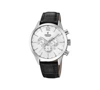 Festina Herrenuhr Analog aus Edelstahl und Leder Schwarz F20542/1