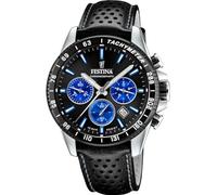 Festina Herrenuhr Analog aus Edelstahl und Leder Schwarz F20561/6