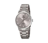 Festina Herrenuhr F20435/2 Calendario Titanium, Titan grau, Quarz, Datum, Mineralglas, 5 ATM