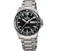 Festina Herrenuhr Analog aus Titan Grau | Quarzwerk, Kalender, Widerstandsfähiges Mineralglas, Wasserdicht 10 ATM F20698/4 Titanium