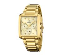 Festina Herrenuhr Analog - Edelstahl 316L Goldfarben - Quarzwerk - Chronograph - Gehärtetes Mineralglas - Wasserdicht 5 ATM - F20638/2 Special Prices