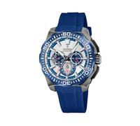 Festina Herrenuhr Analog - Kautschuk Blau - Quarzwerk - Chronograph - Datum - Gehärtetes Mineralglas - Wasserdicht 20 ATM - F20725/4 Chrono Bike
