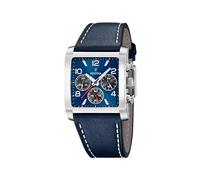 Festina Herrenuhr Analog - Leder Blau - Quarzwerk - Chronograph - Gehärtetes Mineralglas - Wasserdicht 5 ATM - Elegant - F20653/1 Special Prices
