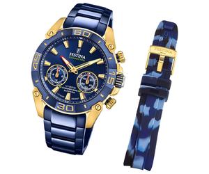 Festina Herrenuhr Chrono Bike F20547/1 Armbanduhr Edelstahl blau UF20547/1