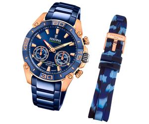 Festina Herrenuhr Chrono Bike F20549/1 Armbanduhr Edelstahl blau UF20549/1