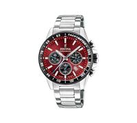 Festina Herrenuhr Chronograph aus Edelstahl 316L | Quarzuhr, Kalender, Widerstandsfähiges Mineralglas, Wasserdicht 10 ATM, F20560/7, Timeless Chronograph