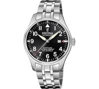 Festina Herrenuhr F20151/D Automatik aus Edelstahl Silber Saphirglas 44 mm, silber / schwarz, Armband