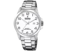 Festina Swiss Made Herrenuhr Analog Edelstahl 316L Silber - Quarz Datum - Saphirglas, Wasserdicht 10 ATM - F20024/1 Classic Steel
