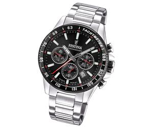 Festina Herrenuhr Timeless Chronograph Armbanduhr Edelstahl silber UF20560/6