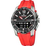 Festina Hybrid Smartwatch Herren - Kautschukarmband Rot - Aktivität, Musik, Benachrichtigungen - 10 Tage Akku - F23000/C Connected D