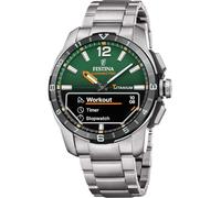 FESTINA Hybrid-Smartwatch Herren Titan Connected D F23000/F | Bis zu 10 Tage Akkulaufzeit, Wechselarmband aus Kautschuk in Grün, Anrufbenachrichtigung, Schrittzähler, Musiksteuerung