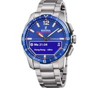 FESTINA Hybrid-Smartwatch Herren Titan Connected D F23000/G | Bis zu 10 Tage Akkulaufzeit, Wechselarmband aus Kautschuk in Blau, Anrufbenachrichtigung, Schrittzähler, Musiksteuerung