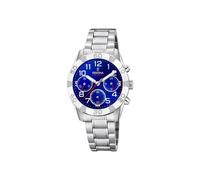 Festina Kinderuhr Analog Jungen Mädchen Edelstahl 316L Silber - Quarz Chronograph - Mineralglas robust - 5 ATM wasserdicht F20345/2 - Junior Collection