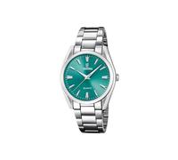 Festina Damen-Armbanduhr F20622/Q – Quarz, Edelstahl Silber/Grün, Boyfriend