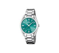 Festina Damen-Armbanduhr F20622/Q – Quarz, Edelstahl Silber/Grün, Boyfriend