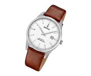 Festina Leder Elegant Herren Uhr F20512/2 Armband-Uhr braun Klassik UF20512/2