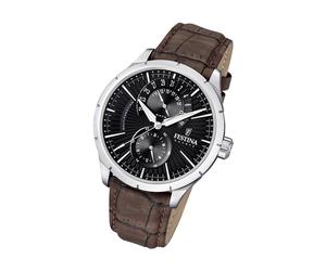 Festina Leder Herren Uhr F16573/4 Quarz Armbanduhr braun Klassik UF16573/4