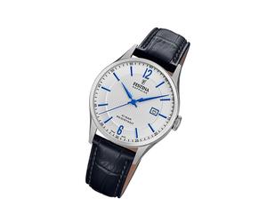 Festina Leder Herren Uhr F20007/2 Armband-Uhr schwarz Swiss Made UF20007/2