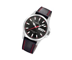 Festina Leder Herren Uhr F20358/4 Armbanduhr dunkelbraun Klassik UF20358/4