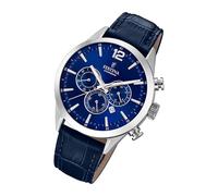 Festina Leder Herren Uhr F20542/2 Armbanduhr blau Timeless Chrono UF20542/2