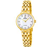 Festina Damen Uhr Mademoiselle, Perlmutt, Goldfarben F20745/1 Edelstahl
