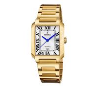Festina on the square quarz goldfarbenem damen uhr mit weißem zifferblatt und edelstahl armband one_size Gold