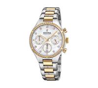 Festina F20402/1 Damen-Uhr Boyfriend Chronograph Quarz mit Edelstahl-Band