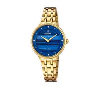 Festina Damen Uhr Analog Edelstahl 316L Gold - Quarzwerk - Mineralglas hochresistent - 5 ATM wasserdicht F20601/A - Mademoiselle