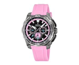 Festina quarz rosa herren uhr mit schwarzem zifferblatt und silikon armband one_size Rosa