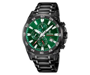Festina quarz schwarzem herren uhr mit grünem zifferblatt und edelstahl armband one_size Schwarz