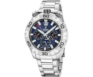 Festina quarz silberfarbenem herren uhr mit blauemzifferblatt und edelstahl armband one_size Silber